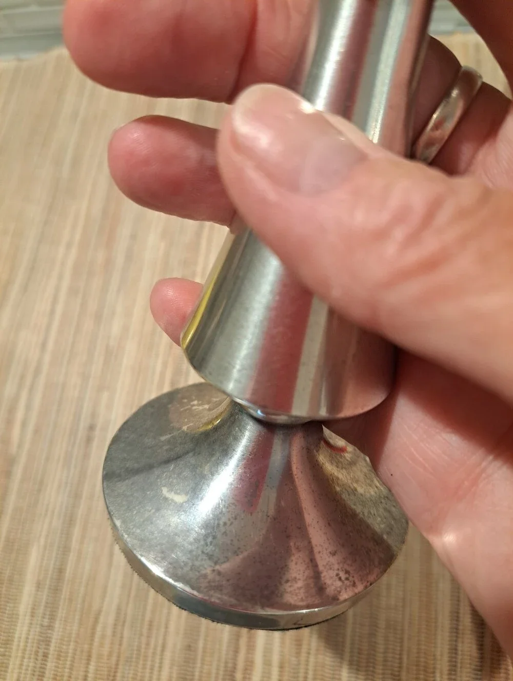 Two Restoration Hardware Metal Candlestick Holders